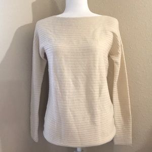 Vince Cashmere Horizontal Rib Boatneck Sweater